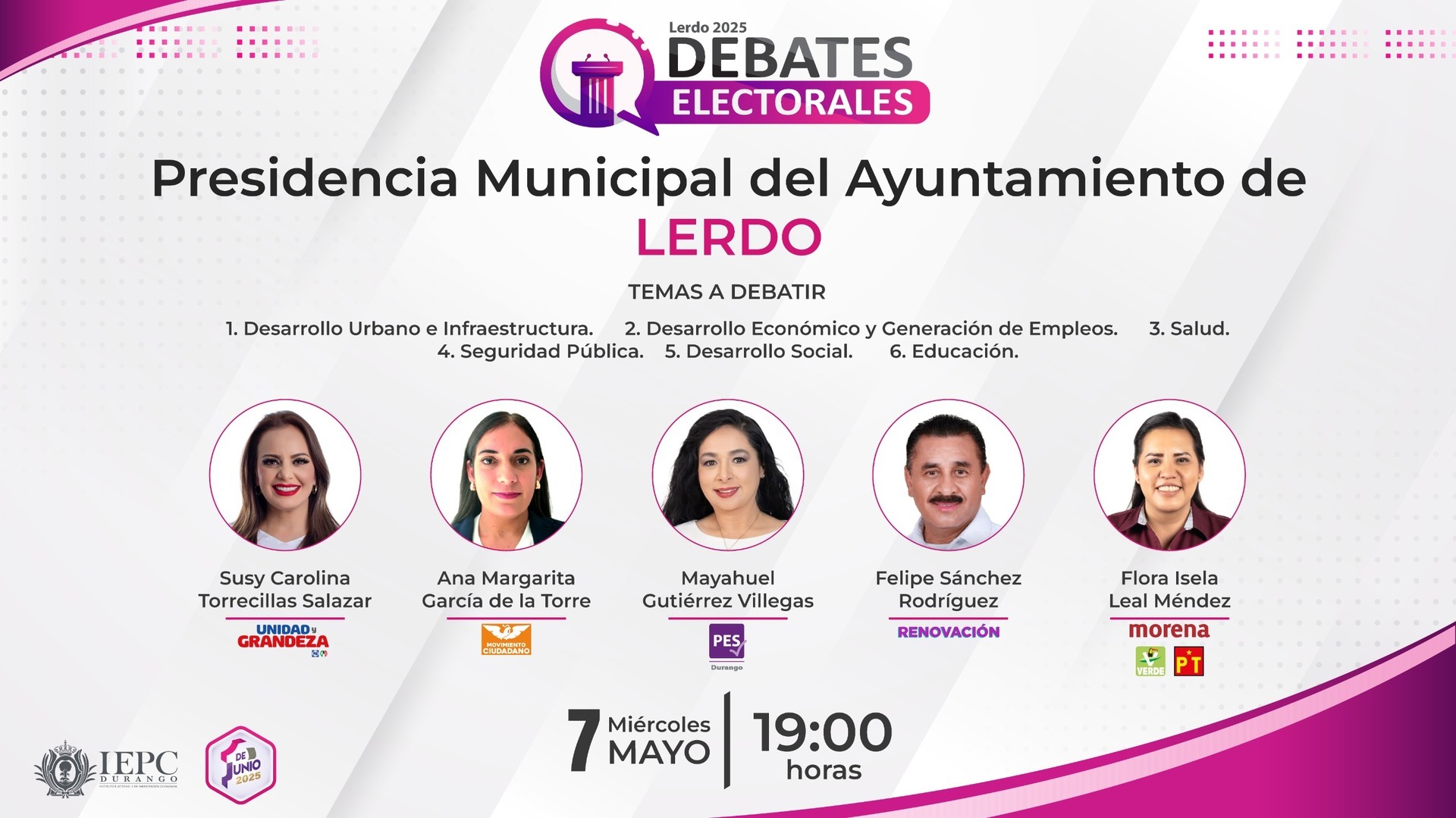 EN VIVO: Debate electoral de los candidatos a la alcaldía de Lerdo