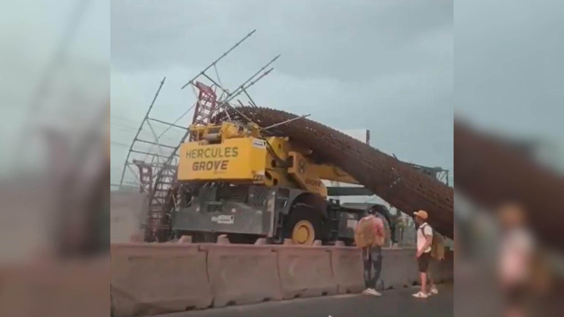 Colapsa columna en construcción de la Línea 6 del Metro en Nuevo León