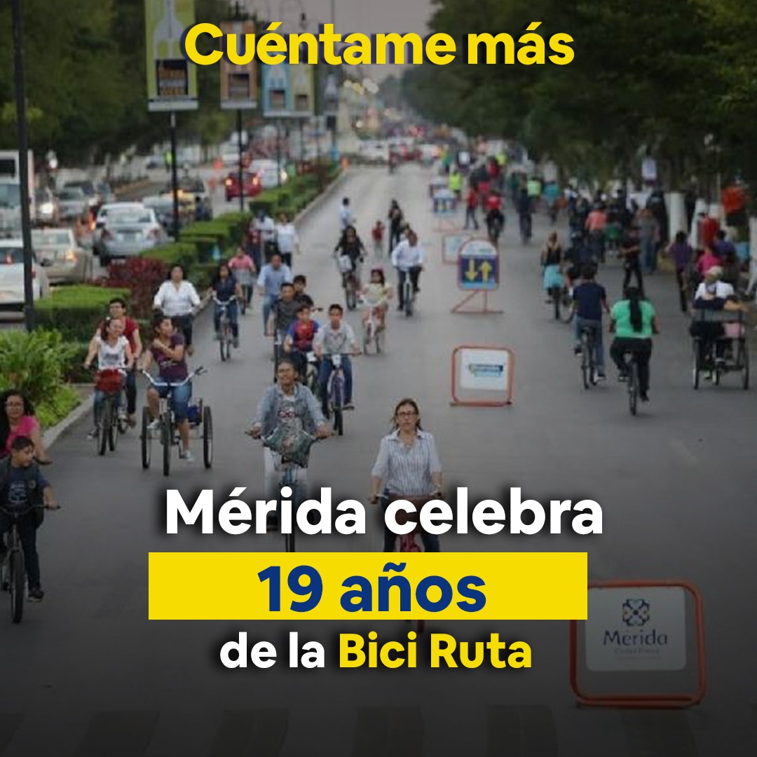 Mérida celebra 19 años de la Bici Ruta
