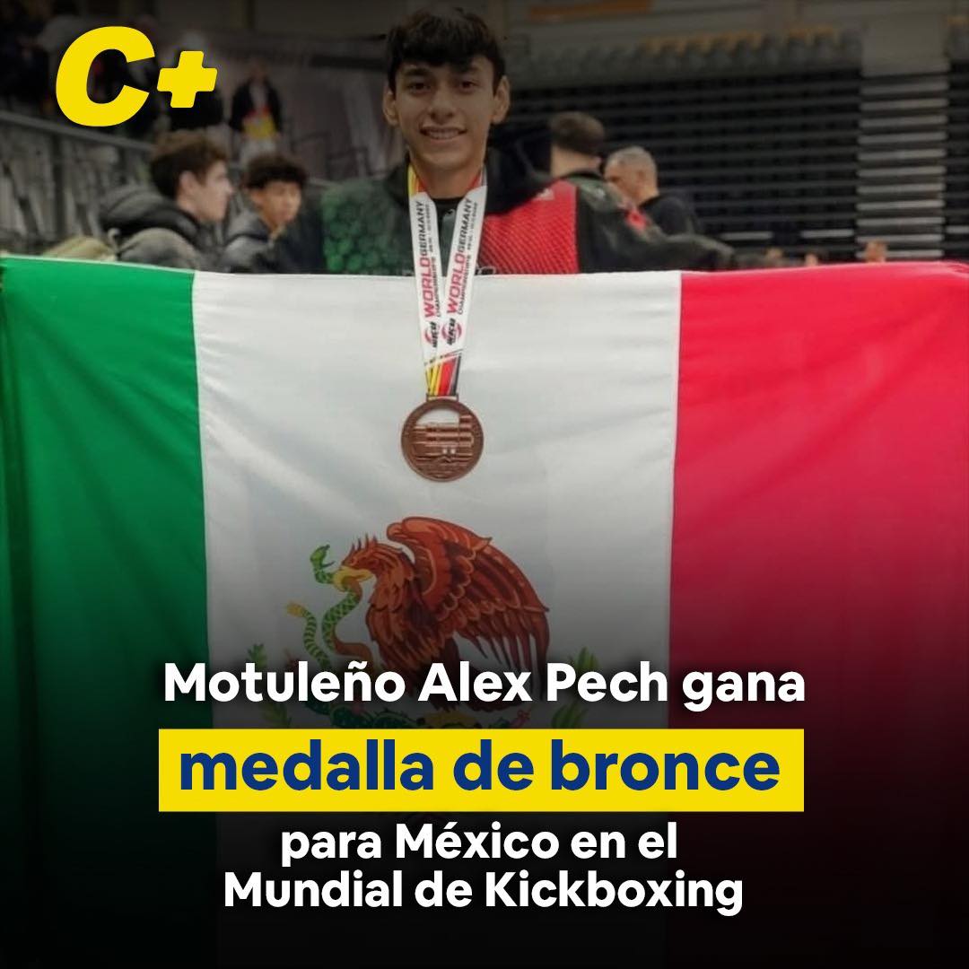Motuleño Alex Pech gana medalla de bronce para México en el Mundial de Kickboxing