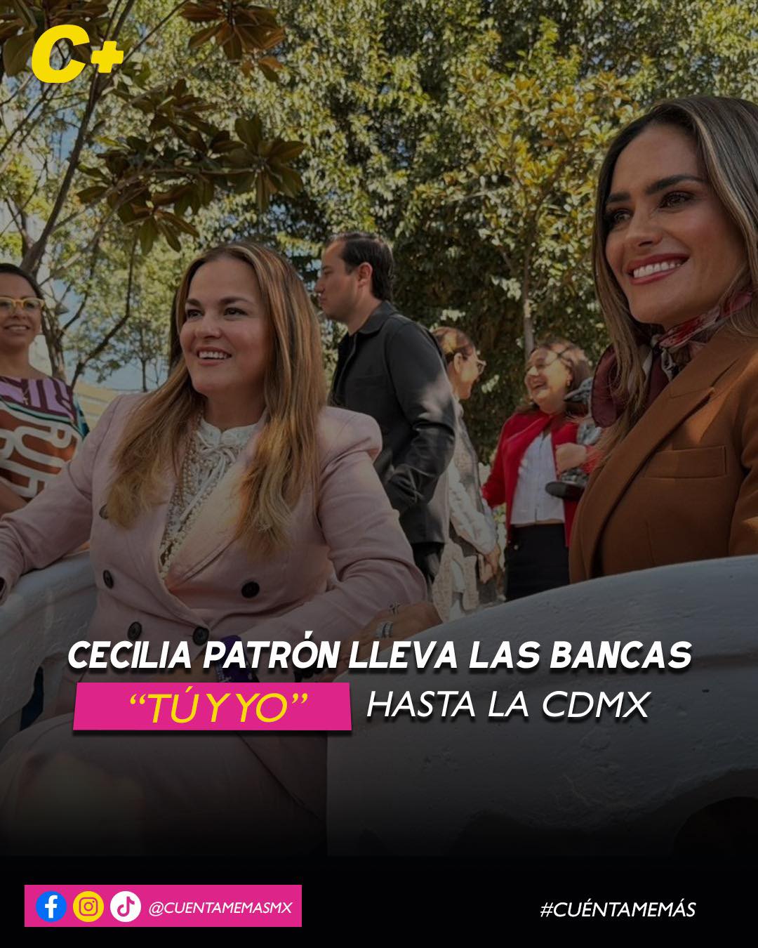 Cecilia Patrón lleva las bancas “tú y yo” hasta la CDMX