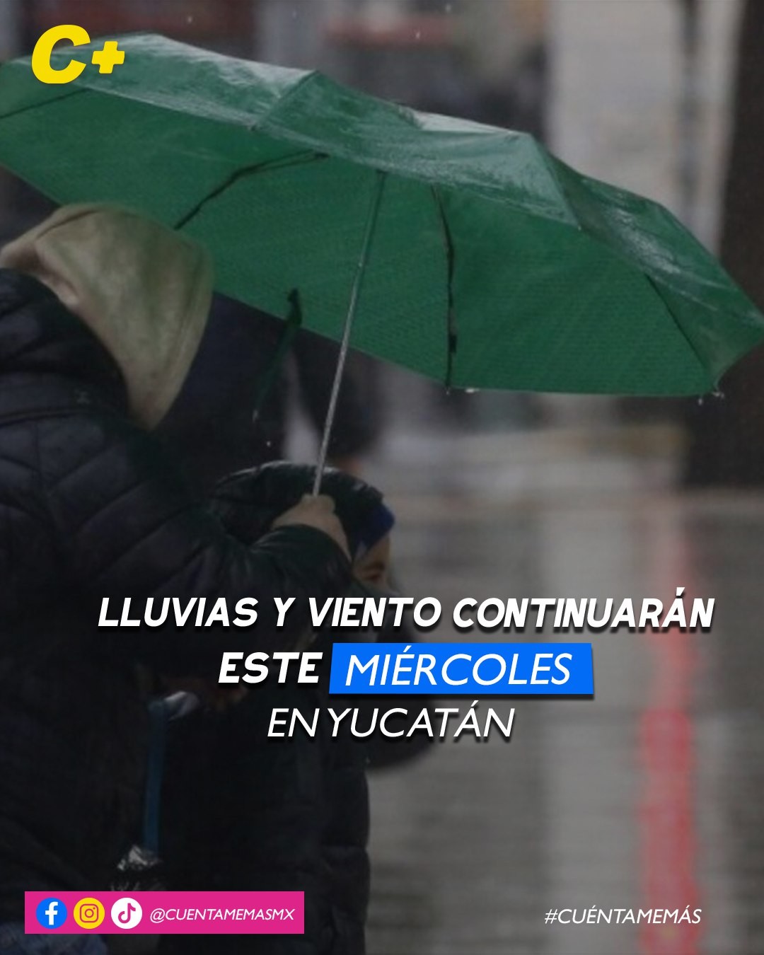 Lluvias y viento continuarán este miércoles en Yucatán