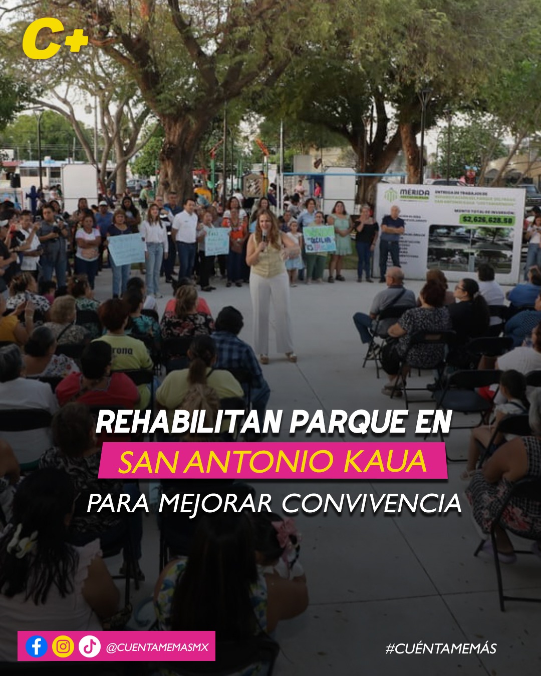 Rehabilitan parque en San Antonio Kaua para mejorar convivencia