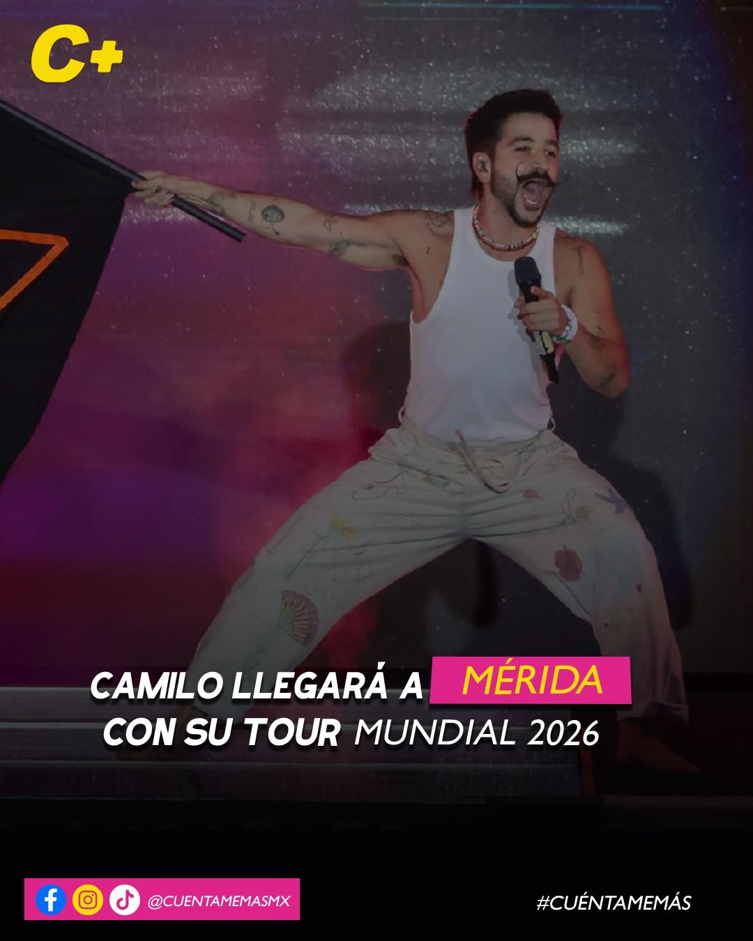 Camilo llegará a Mérida con su tour mundial 2026