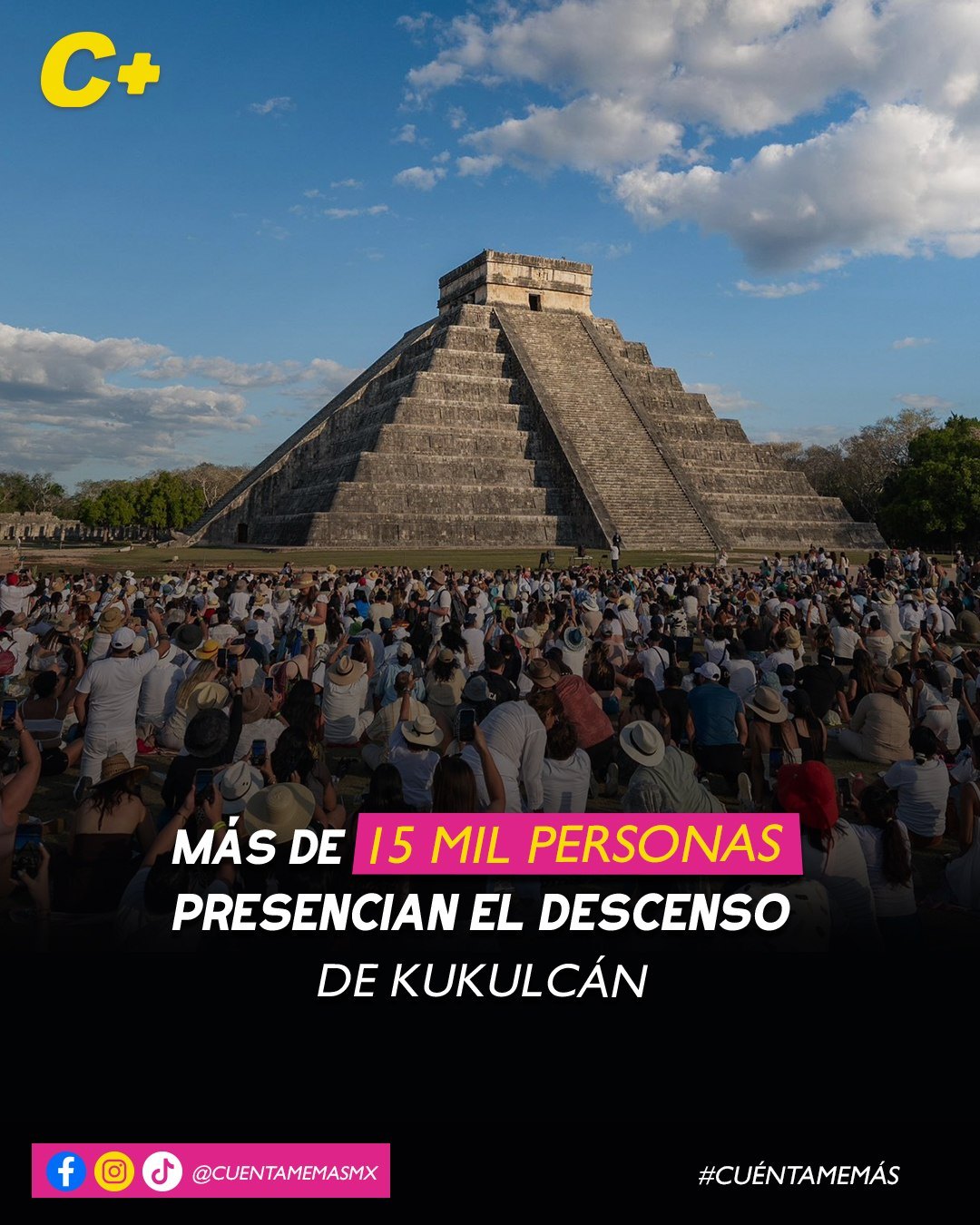 Más de 15 mil personas presencian el descenso de Kukulcán
