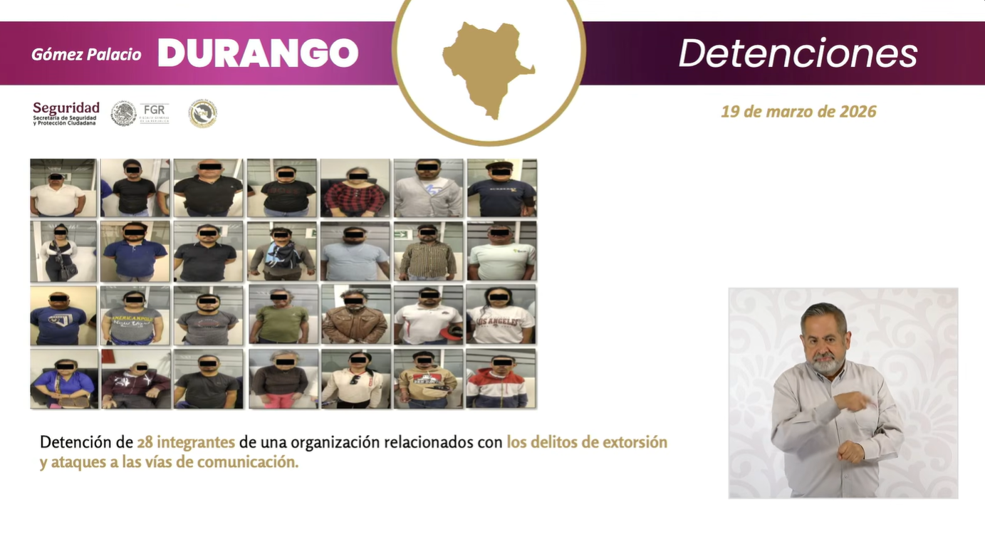 García Harfuch incluye detención de integrantes del Frente Unido en reporte de combate a extorsiones