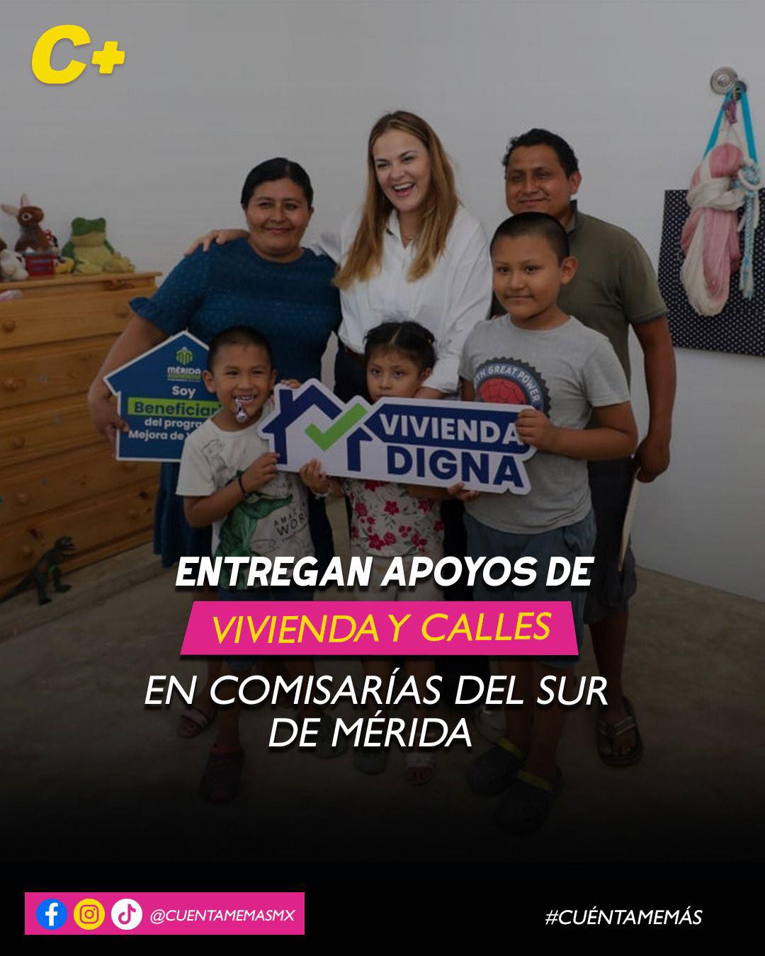 Entregan apoyos de vivienda y calles en comisarías del sur de Mérida