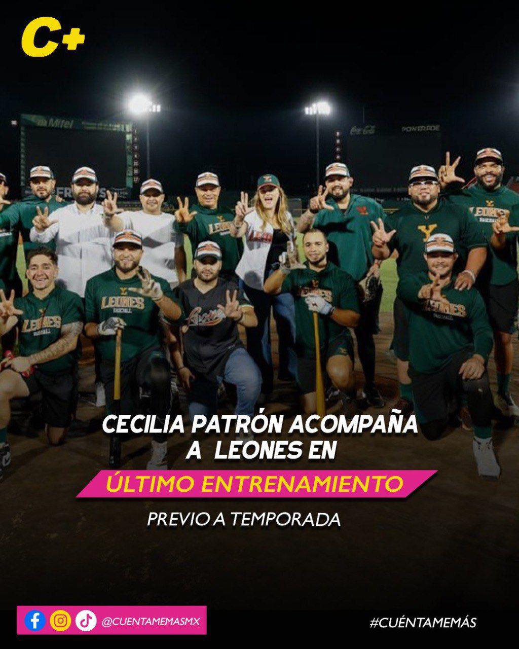 Cecilia Patrón acompaña a Leones en último entrenamiento previo a temporada