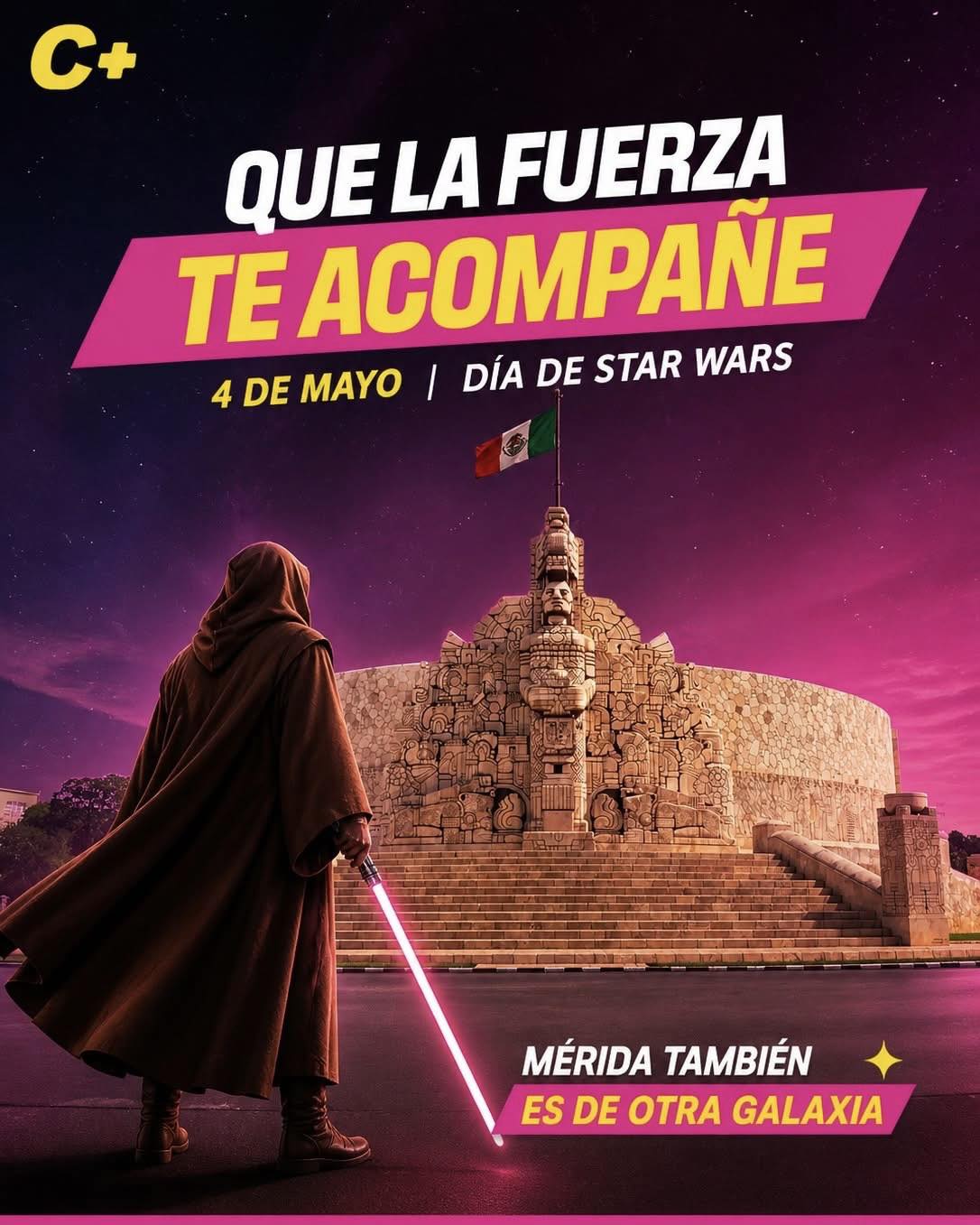Hoy 4 de mayo celebramos el Día de Star Wars y hasta el Monumento a la Patria se siente de otra galaxia