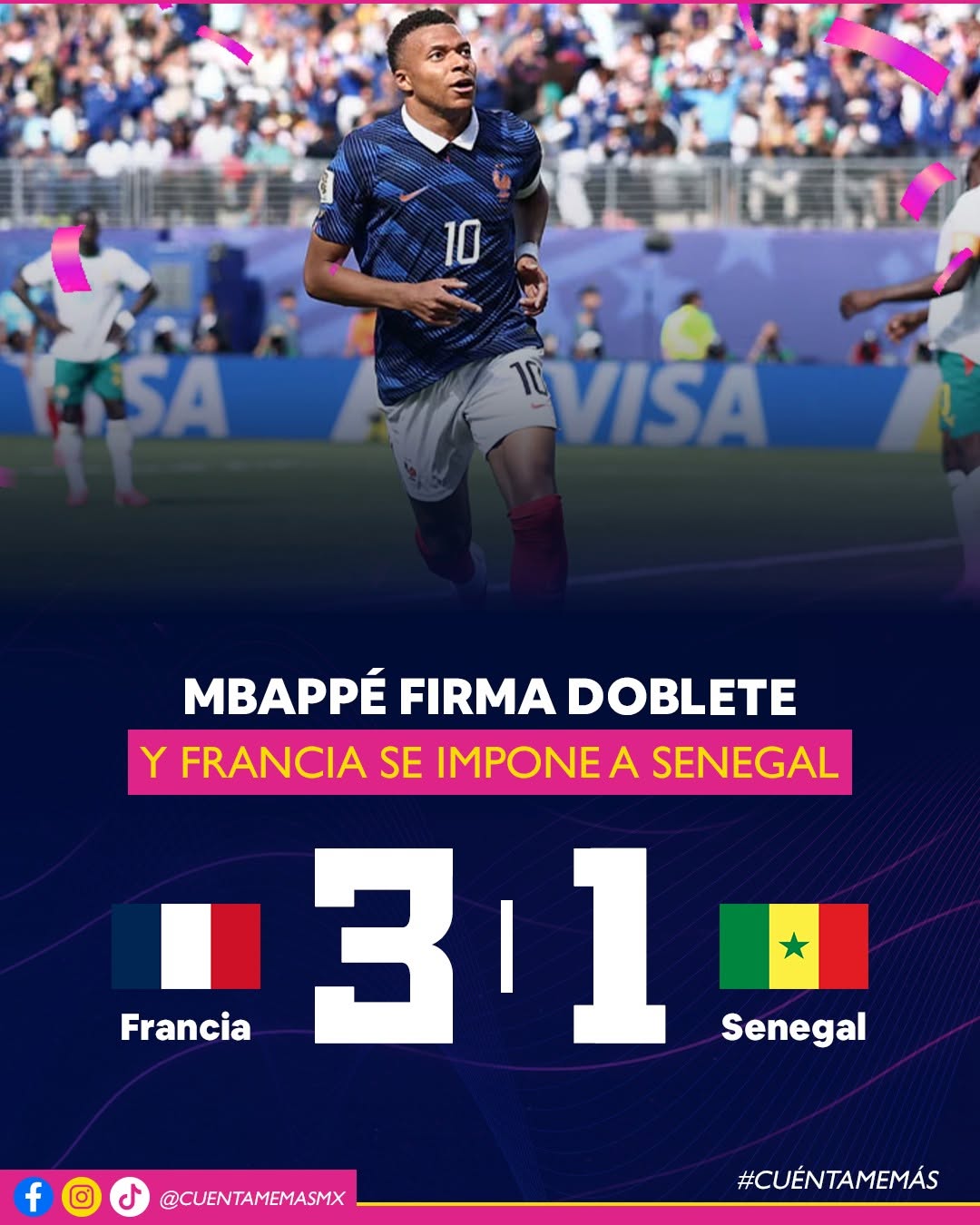 Francia se impone a Senegal 3-1