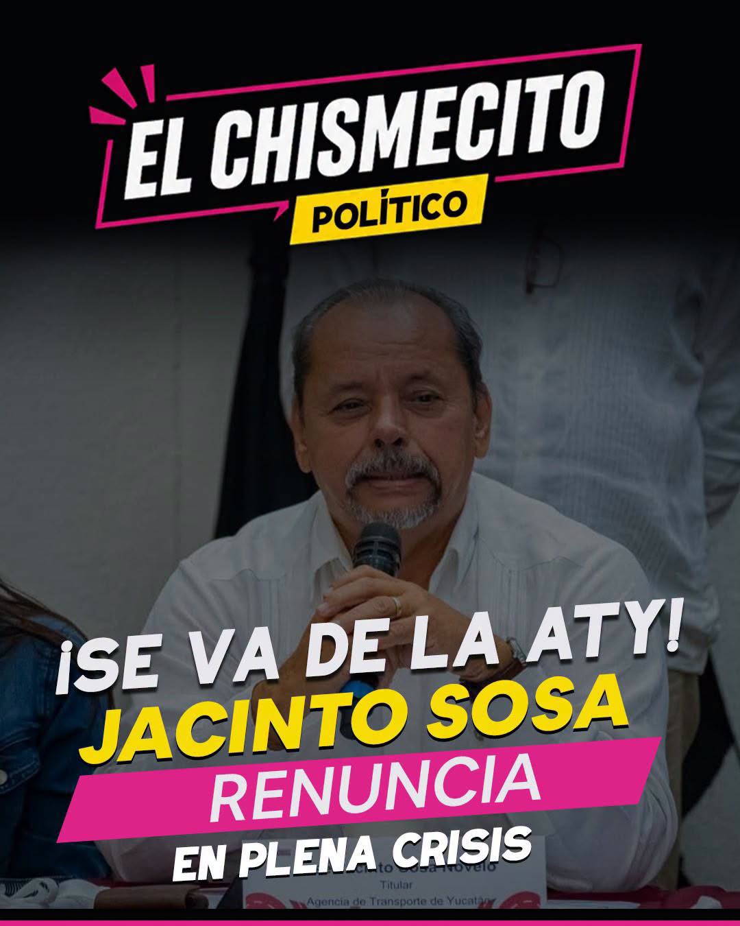La renuncia de Jacinto Sosa Novelo a la Agencia de Transporte de Yucatán es resultado de una muy mala gestión marcada por tensiones, inconformidades y resultados cuestionados.