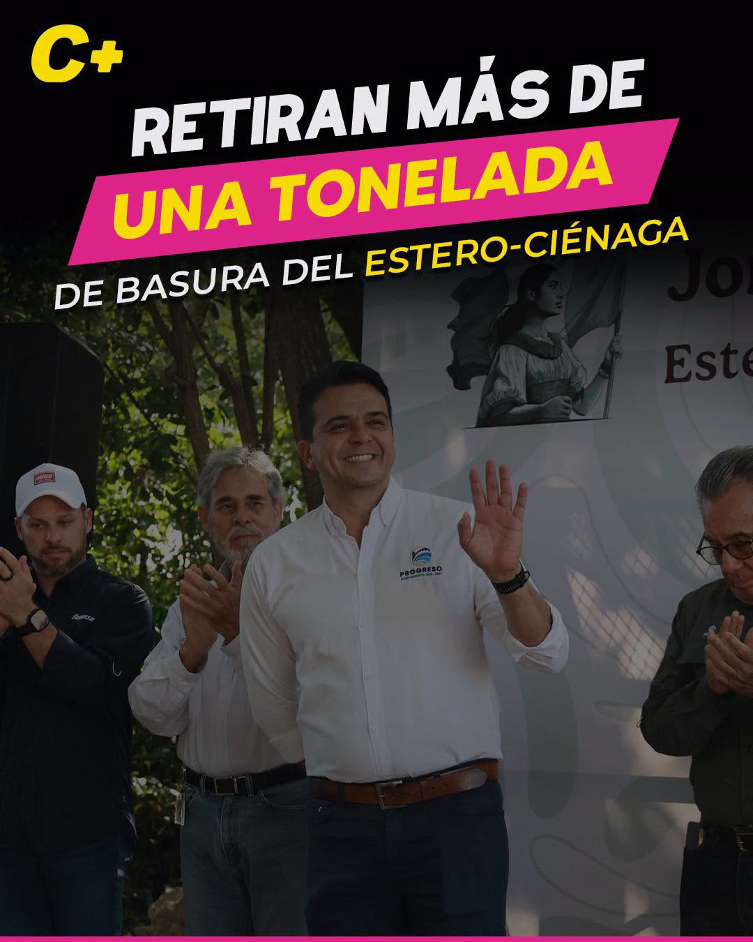 Retiran más de una tonelada de basura del Estero-Ciénaga