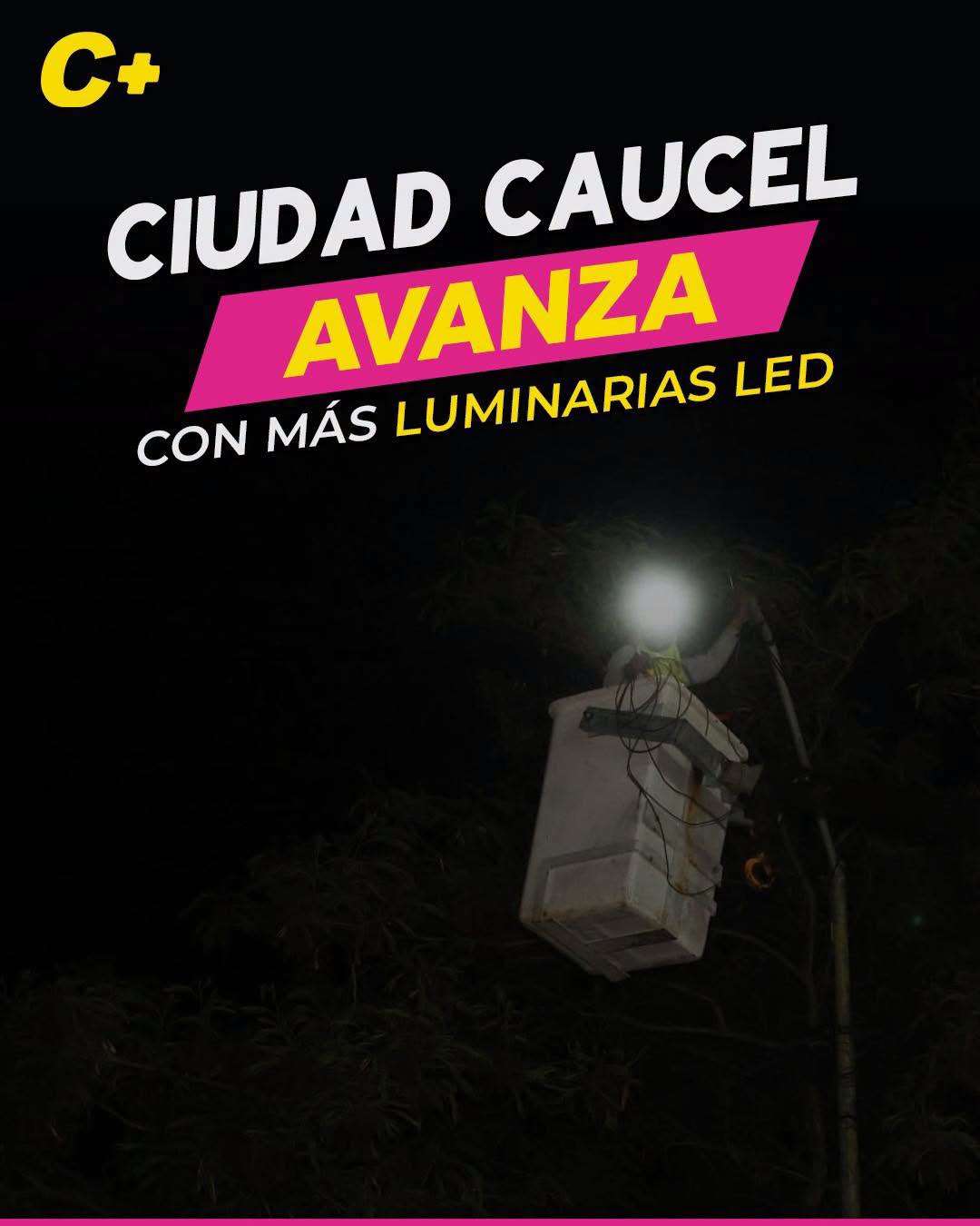 Ciudad Caucel avanza con más luminarias LED