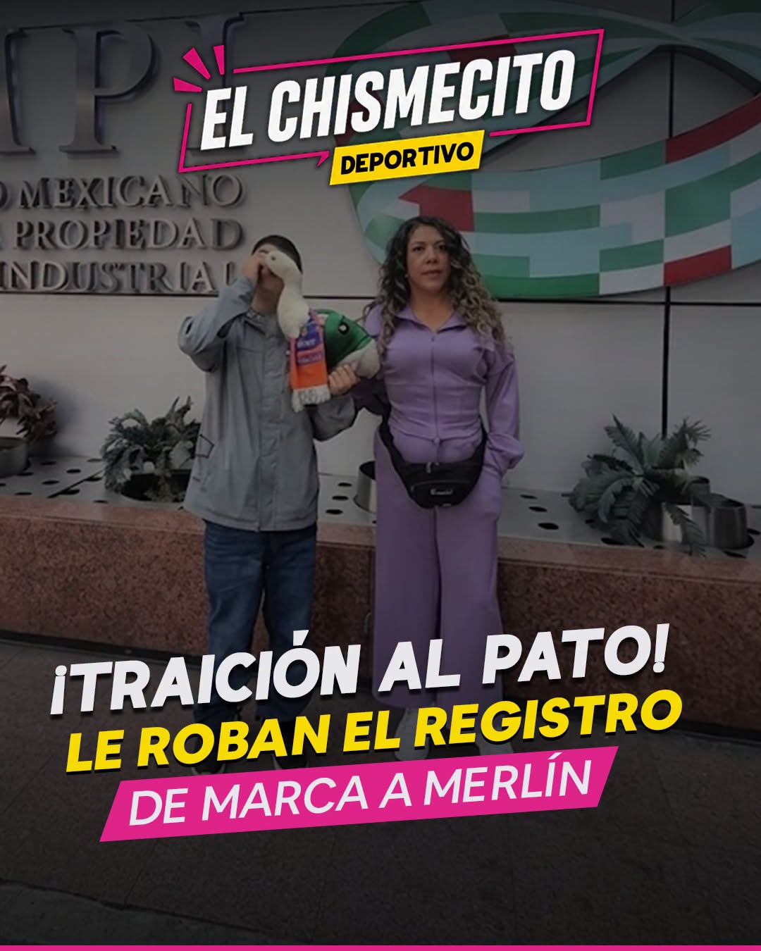 Resulta que el pato Merlín sufrió un robo… pero no cualquiera: le quitaron el registro de marca. Un hombre originario de aquí de Mérida, Yucatán se adelantó y patentó el nombre y la imagen del patito estrella, ganándole la carrera a su dueña por apenas seis días.