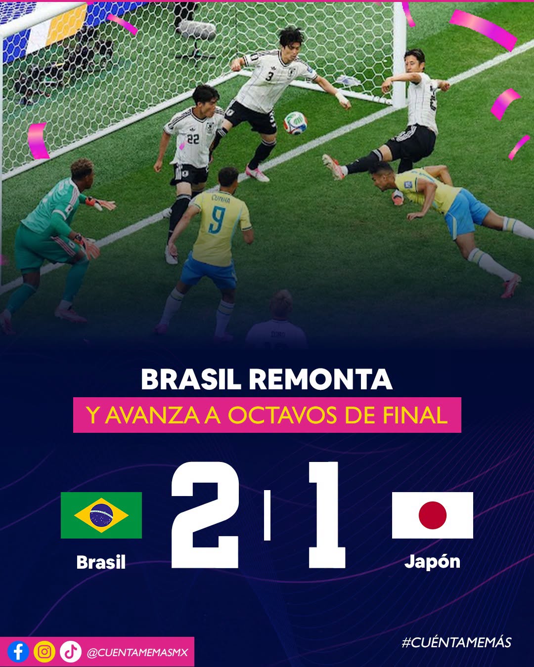 Brasil remonta y elimina a Japón